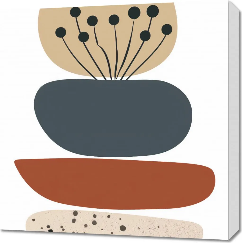 Tableau Image 60 x 60 cm Composition Organique - Art Abstrait Moderne