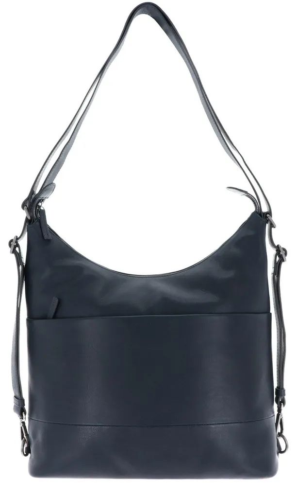 Leonhard Heyden Hamburg 7084 Sac à Épaule en Cuir Marine pour Laptop