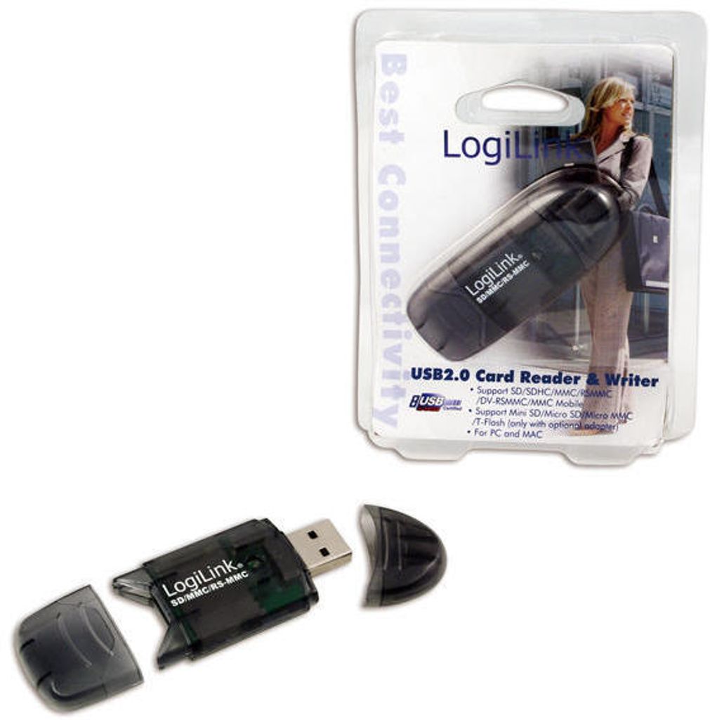 LogiLink Cardreader USB 2.0 Stick external for SD/MMC, Produktbild 