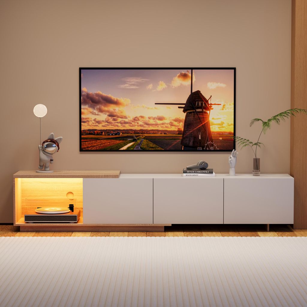 UnboxG Výsuvná skrinka na TV 180 cm, 163-240 cm, LED Obrázok produktu 