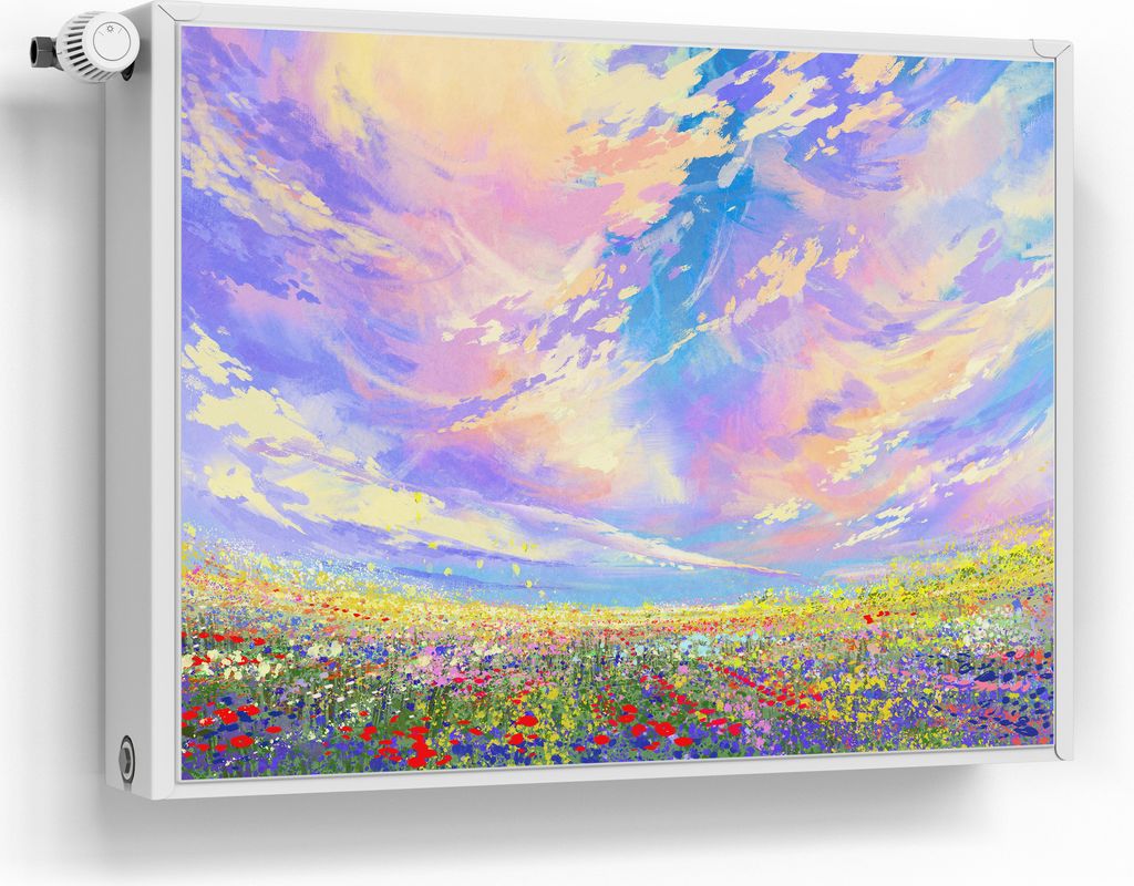 DEQORI Magnetmatte Heizung beschreibbar 80x60 cm 'Himmelsfarbenspiel' Magnetfolie