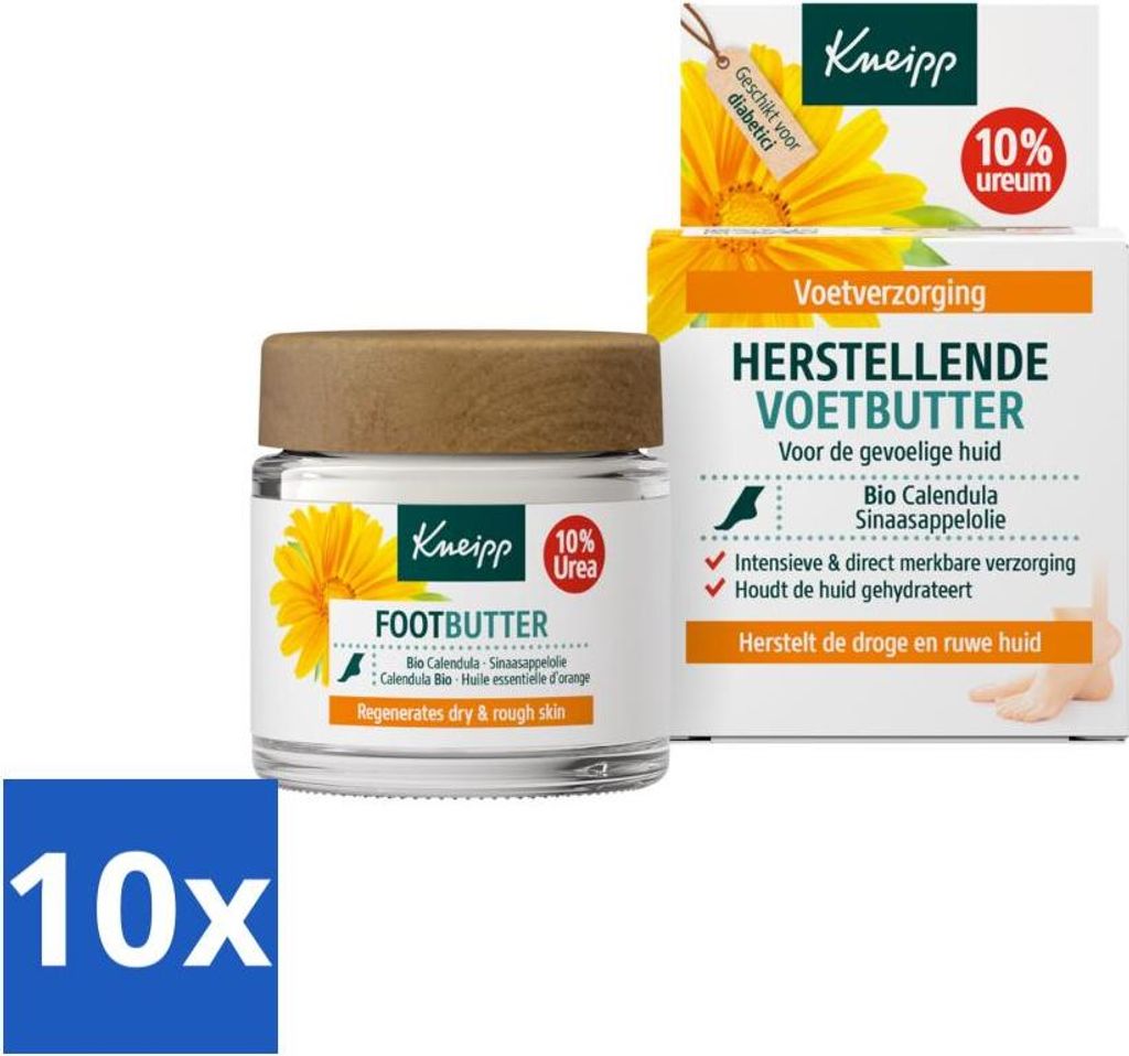 Kneipp - Fußbutter - Calendula - Mit Zitrusduft - 100 ml - Vorteilspack - 10 Stücke