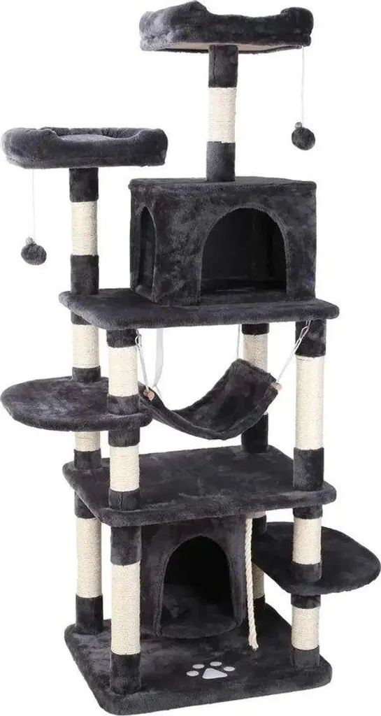 Arbre à chat pour grands chats 170 cm gris foncé - Modèle XXL Confort