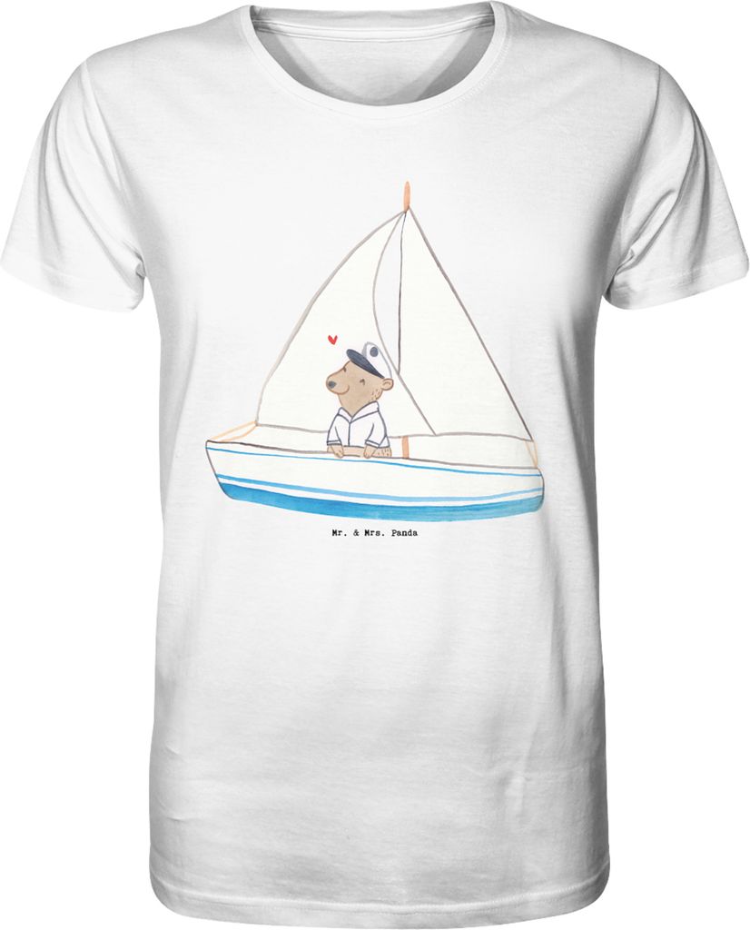 Mr. & Mrs. Panda T-Shirt Herren Bär Segeln Größe S - Weiß - Geschenk, Tshirt, Segelboot, Yachtclub, Oberteil, mit Spruch, Segeltörn, Shirt, Se...