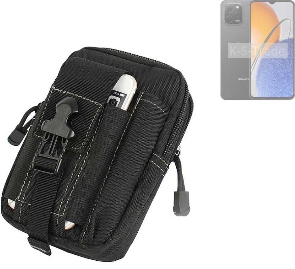 K-S-Trade Gürtel Tasche kompatibel mit Huawei nova Y62 Plus Gürteltasche Holster Schutz Hülle Handy Hülle Smartphone outdoor Handy-Hülle schwarz