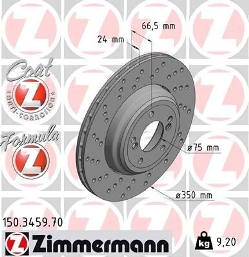 Disque de frein ventilé pour BMW Série 1 E82 et Série 3 E90 E93