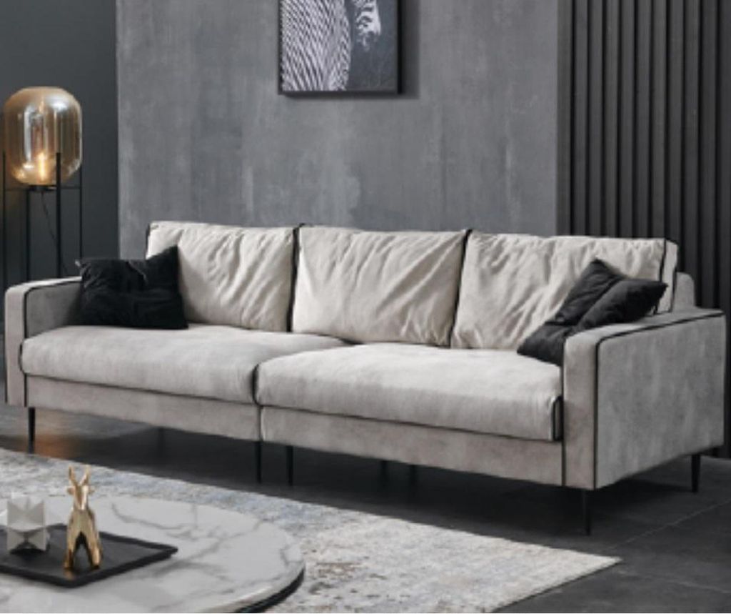 Design Sofa 4 Sitz Polster Couchen Textil Wohnzimmer Garnitur Gepolsterte Möbel