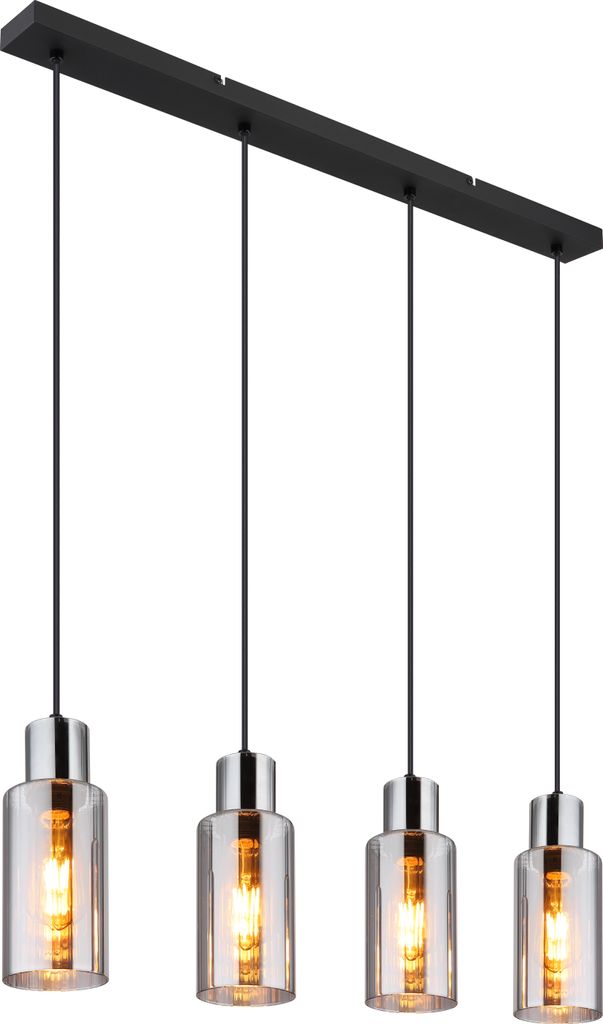 Globo Lighting Hängeleuchte Metall schwarz matt, 4x E27