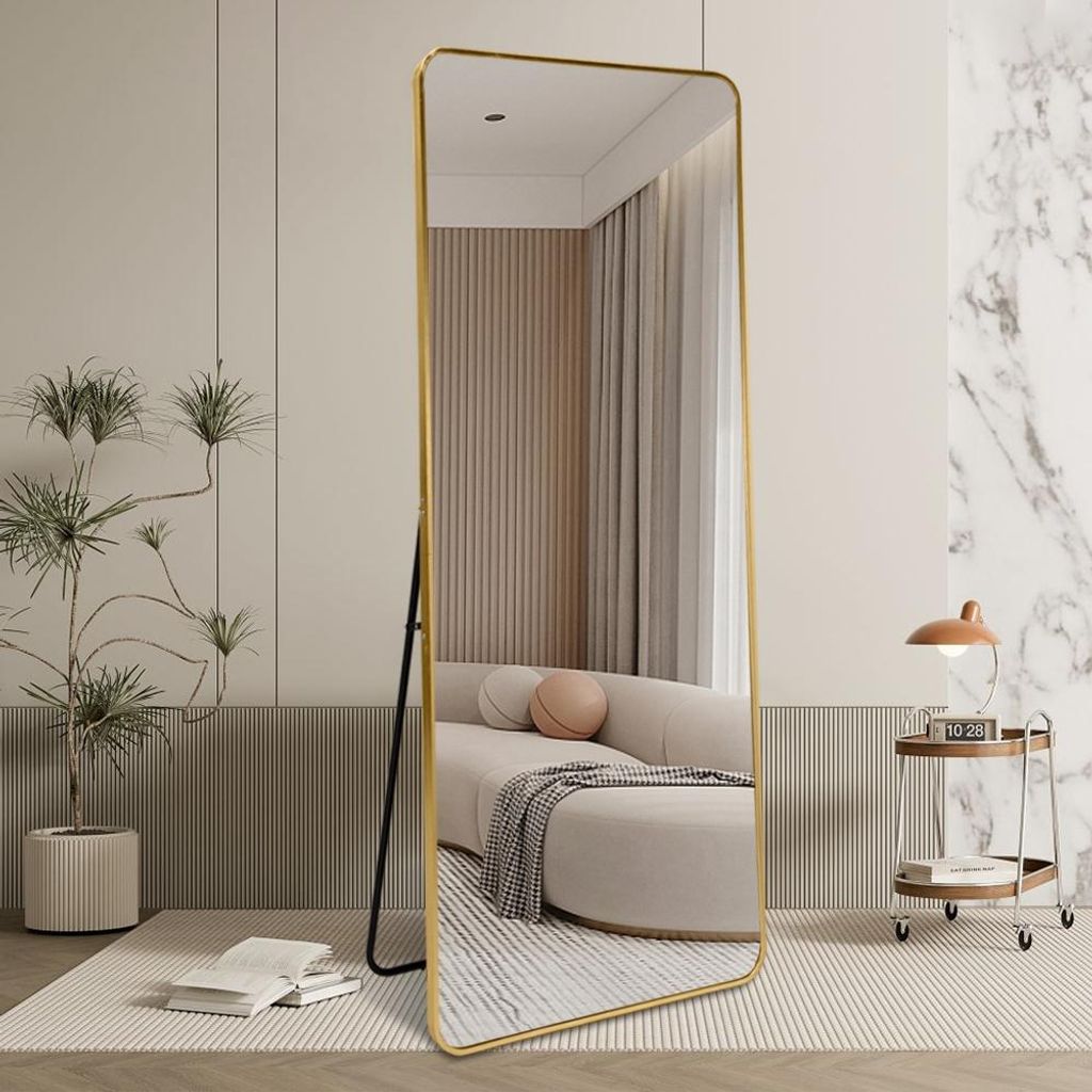 Standspiegel goldfarben 180 cm hochkant Design Arsen-G Produktbild 