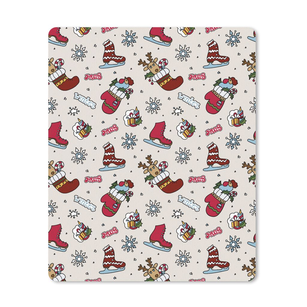 MuchoWow Mauspad Mousepad Weihnachten - Schlittschuh - Weihnachtsgeschenk - Schnittmuster 30x40 cm - Mousepads - Maus Mat - Pad - Mausunterlage -...