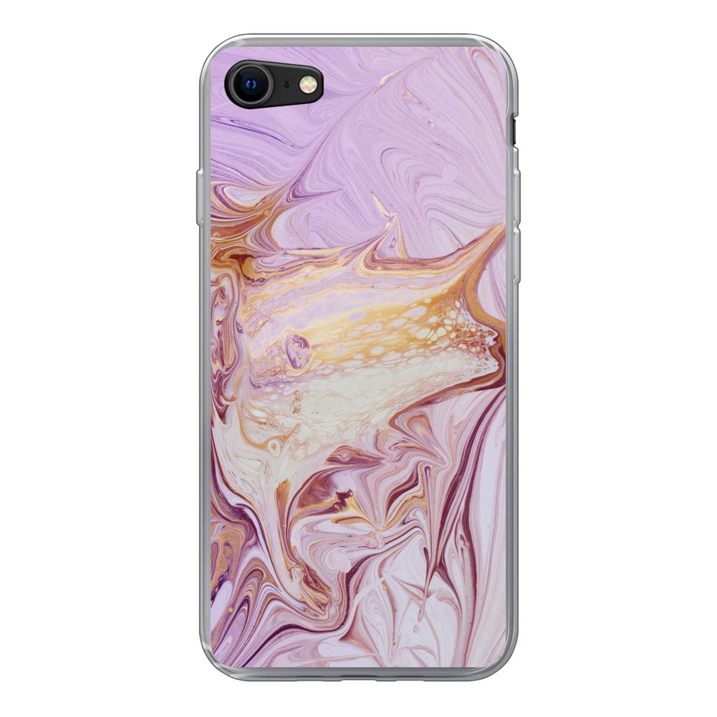 MuchoWow Handyhülle Schutzhülle Hülle für iPhone SE 2022 Marmor - Farbe - Abstrakt Silikon Softcase Handy Hülle - Schutzhülle