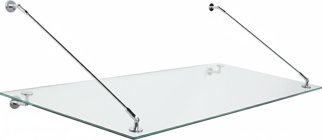 Glaszentrum Hagen 190x90 cm Glasvordach Klar V2A-STB