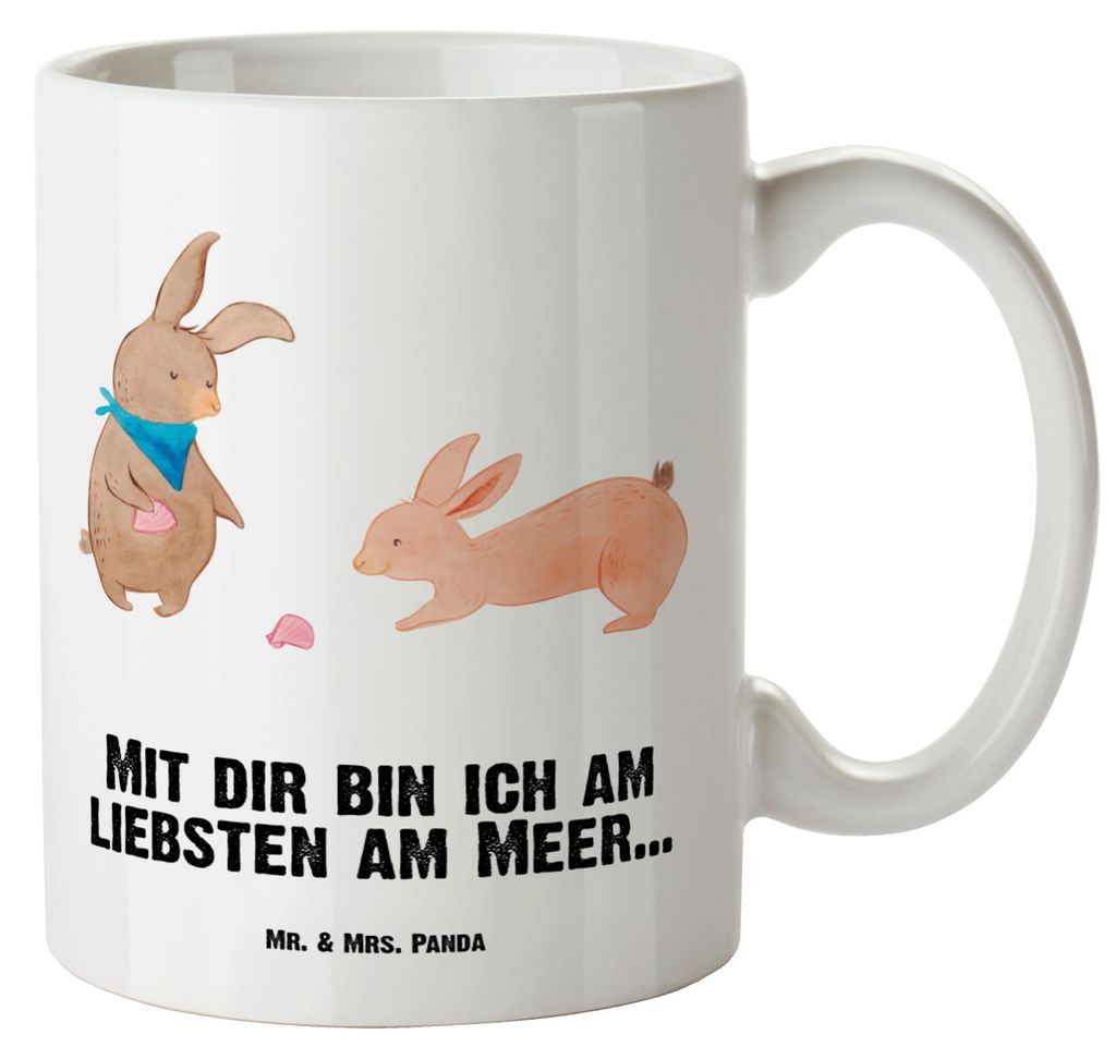 Mr. & Mrs. Panda weisse tasse Hasen Muschel - Weiß - Geschenk, Meer, Strand, Best Friends, Kaffeepott, Riesenkaffeetasse, Große, Beste Freundin, ...