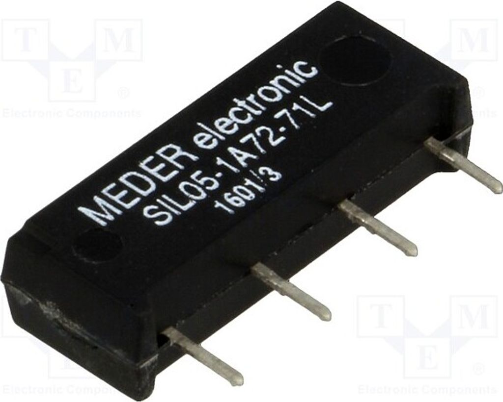 1x Relais: Reed 1,25A max.200VDC USpule : 5VDC max.200VAC 05-1A72-71L Elektromag