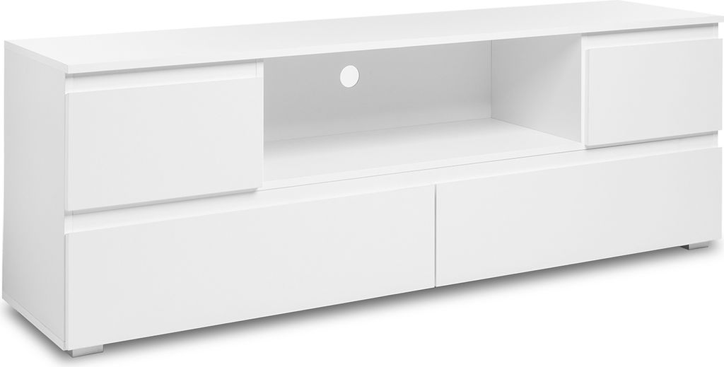 TV-Lowboard Fernsehtisch Rack Unterschrank HiFi Element Sideboard "Ravenna II" Weiß matt