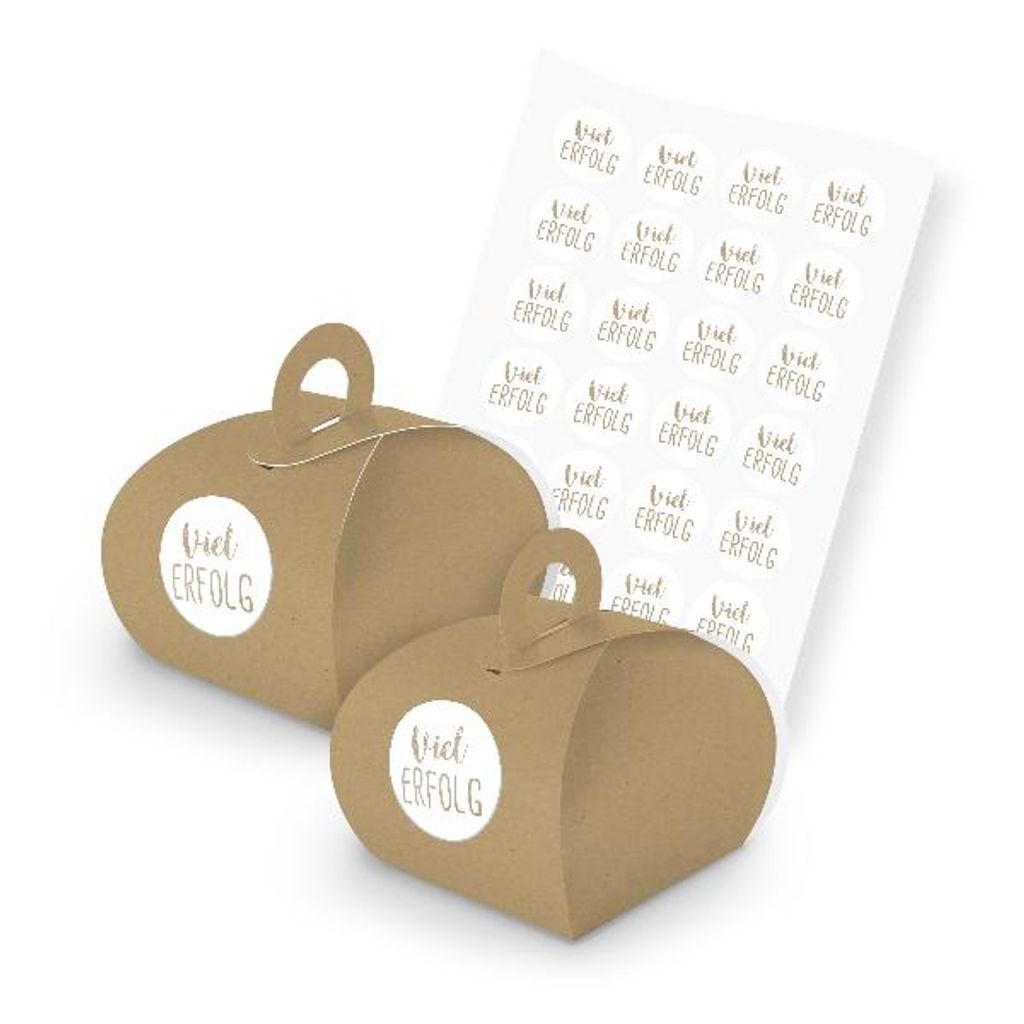 itenga SET Viel Erfolg (Motiv 121) 24x Geschenkschachtel mit Griff braun