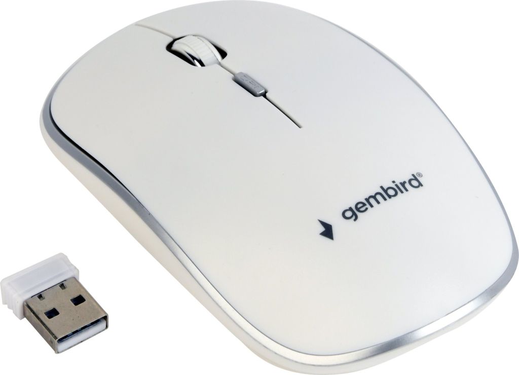 Gembird Kabellose Standard Maus Weiß | MUSW-4B-01-W Produktbild 