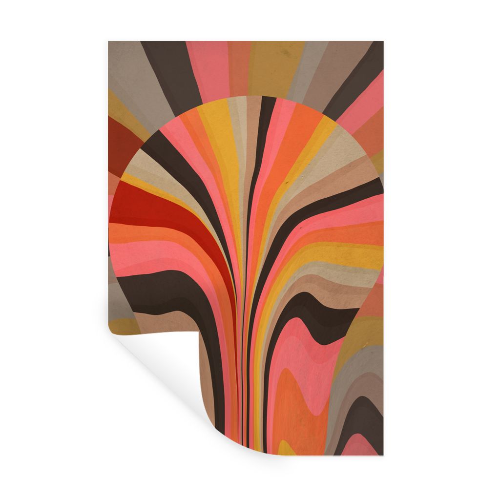 MuchoWow Wandtattoo Wandsticker Wandaufkleber Abstrakt -Kunst -Formen 40x60 cm Selbstklebend und Repositionierbar - Wierderverwendbar - Selbstkle...