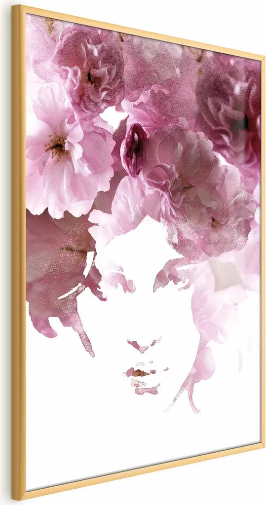 Quadro Moderno Flower Gaze 40x60 cm Cornice Oro - Home Decor Luxury