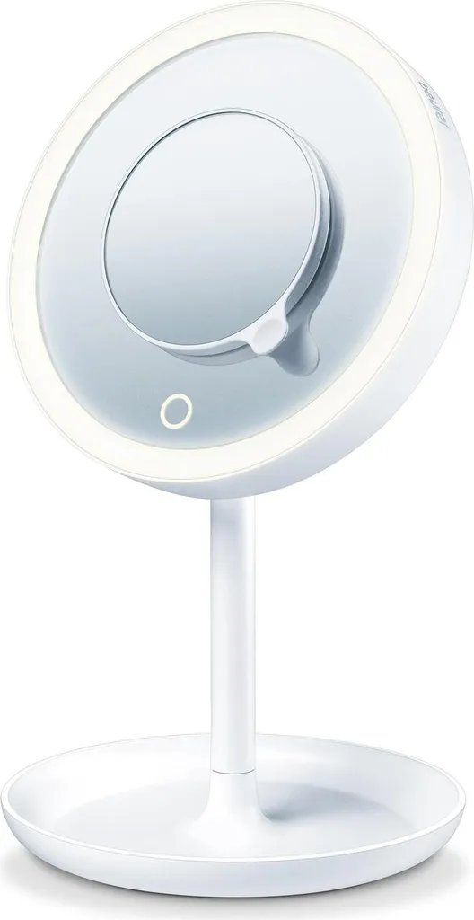 Miroir de maquillage LED BS45 avec commande tactile et pied de rangement