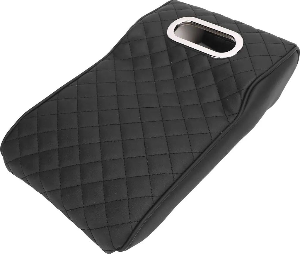 Couvercle accoudoir voiture en cuir nappa avec porte-mouchoirs intégré