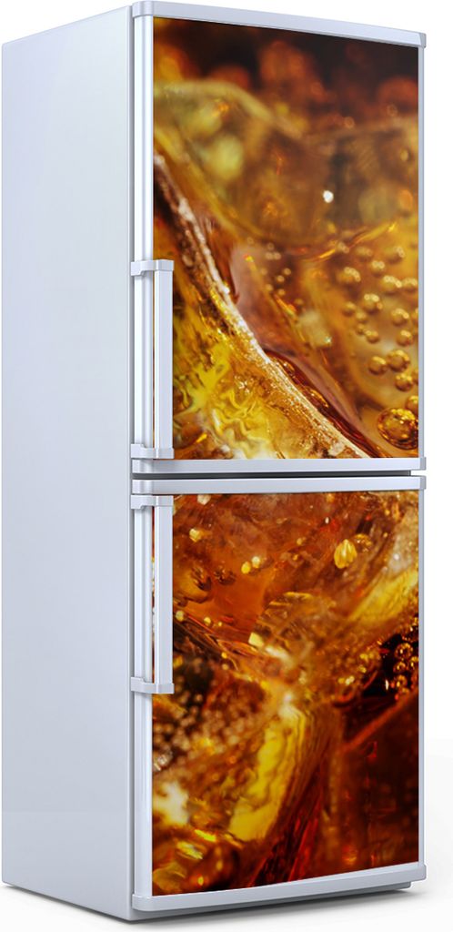 Kühlschrankdekoration 60x180 cm Aufkleber auf dem Kühlschrank - Cola auf Eis