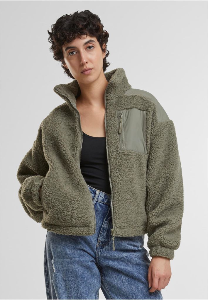 Urban Classics Dámska fleecová bunda Distter olivová 4XL Obrázok produktu 