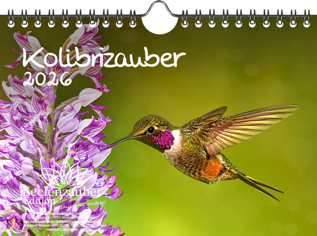 Kolibrizauber DIN A5 Kalender für 2026 Vogel - Seelenzauber