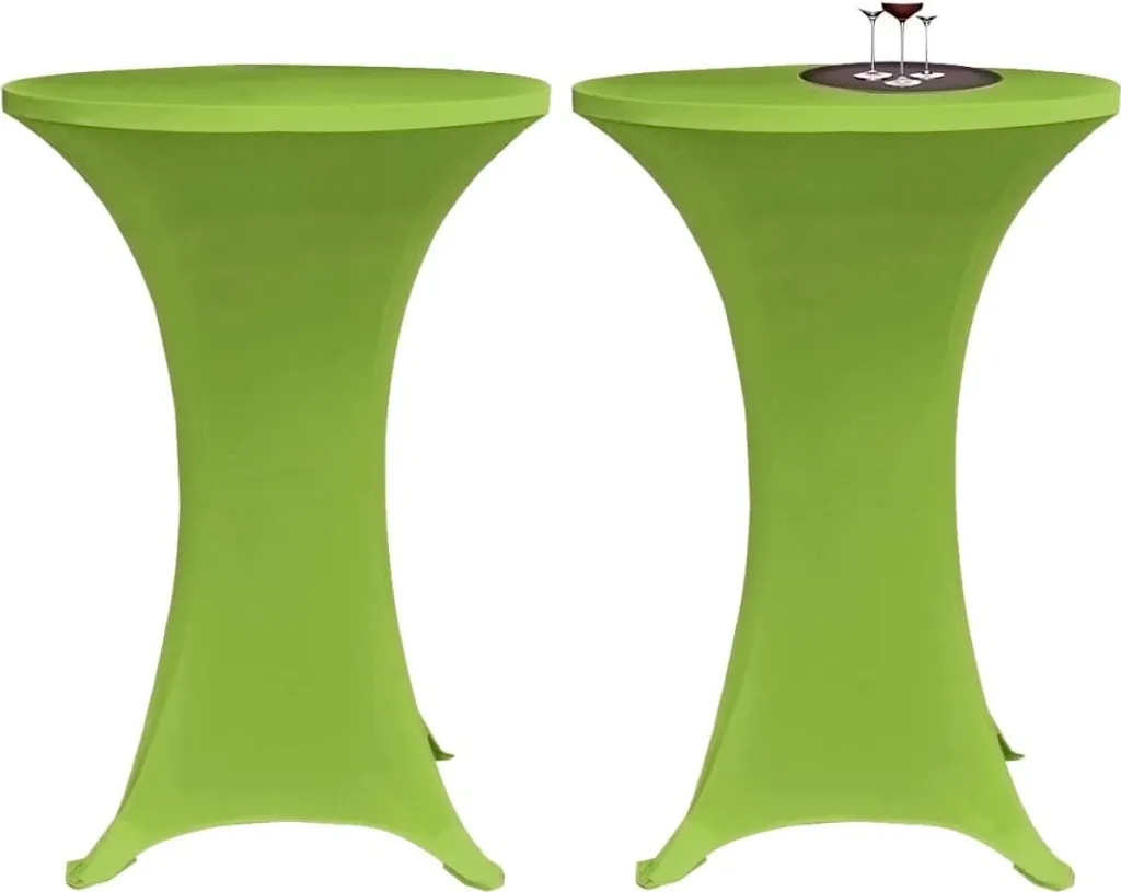 Odot 2 Pezzi Tovaglia Elastica Cocktail Lavabile Riutilizzabile Rotondi Copritavolo Stretch Tovaglie da Cocktail in Poliestere per Matrimoni Feste di Compleanno Banchetti (Verde Mela,80x110cm