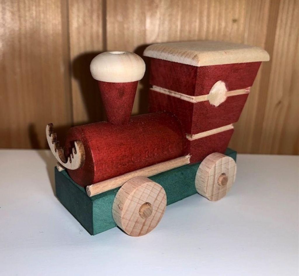 Weihnachtsfiguren Lok Elchexpress Höhe 8cm NEU Produktbild 