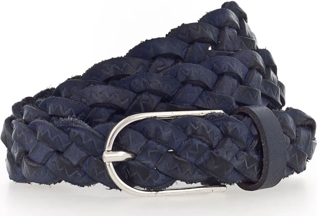 Cintura Intrecciata Vanzetti W110 Navy - Pelle Blu Scuro Resistente