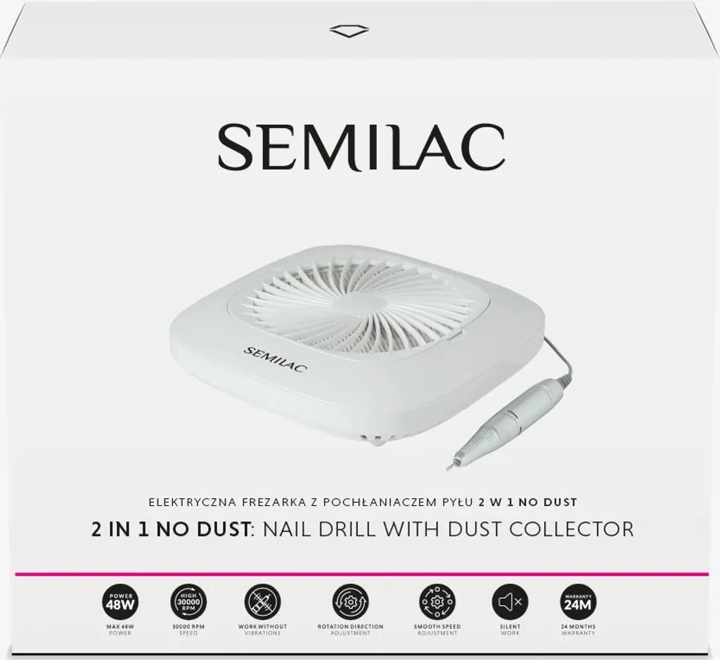 Ponceuse à ongles sans poussière Semilac 2en1 pour vernis et gel