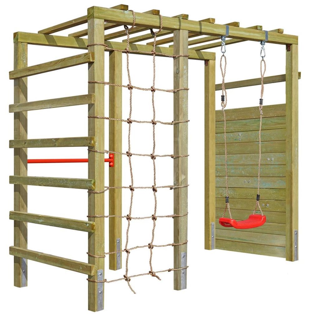 Klettergerüst "Jolly Roger" mit Kletterwand und Schaukel - Deluxe