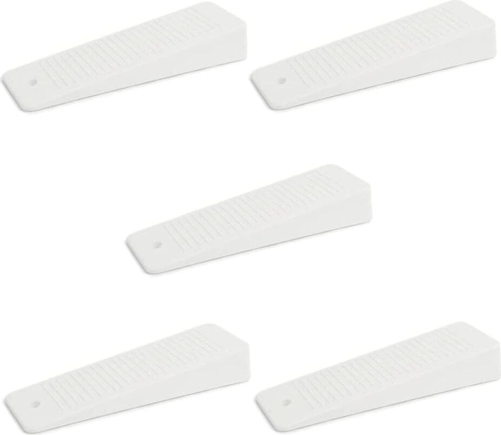 5x sossai Türkeile aus Hartgummi in Weiß Türstopper Türpuffer Keil Türkeil