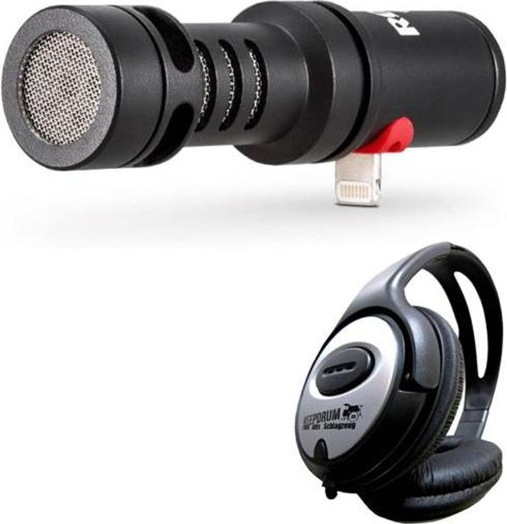 Rode VMML Videomic Me-L für iPhone mit Kopfhörer