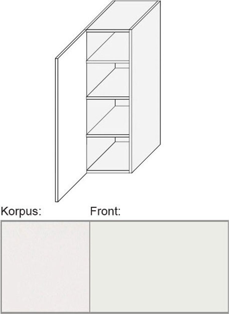 XL Hängeschrank Küchenschrank 30cm Front matt lackiert weiß signalweiß K5 (PR-W4/30)