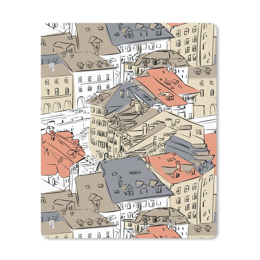 MuchoWow Mauspad Mousepad Gebäude - Muster - Städte 19x23 cm - Mousepads - Maus Mat - Pad - Mausunterlage - Mauspads - Spielen