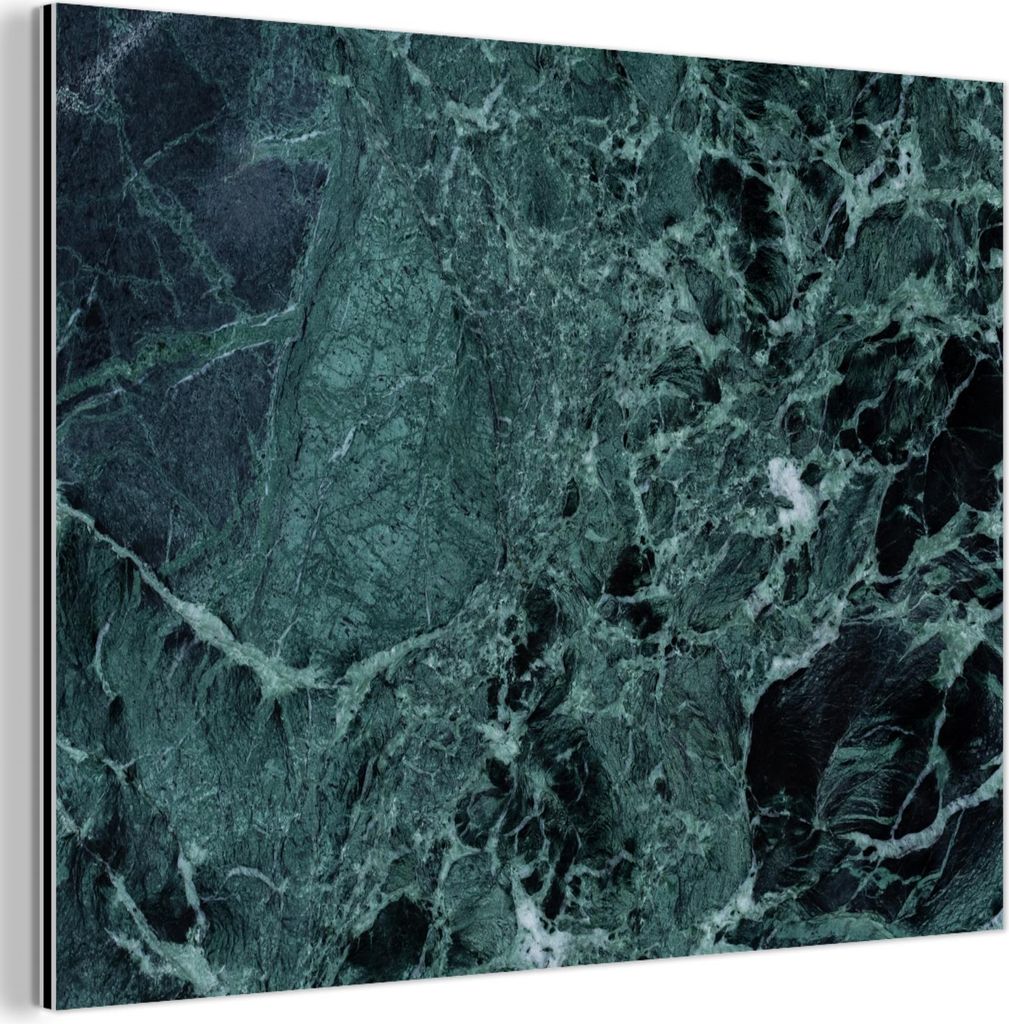 MuchoWow Wanddekoration Metall Metallbild Wandkunst 80x60 cm Marmor - Stein - Textur - Marmoroptik - Design MuchoWow Aluminium Gemälde - Alubild
