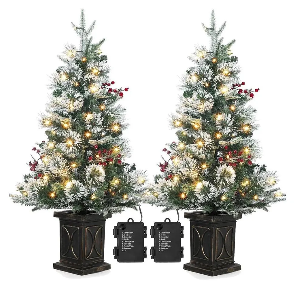 Sapin de Noël artificiel jaune fluo décoratif sans éclairage - 180cm