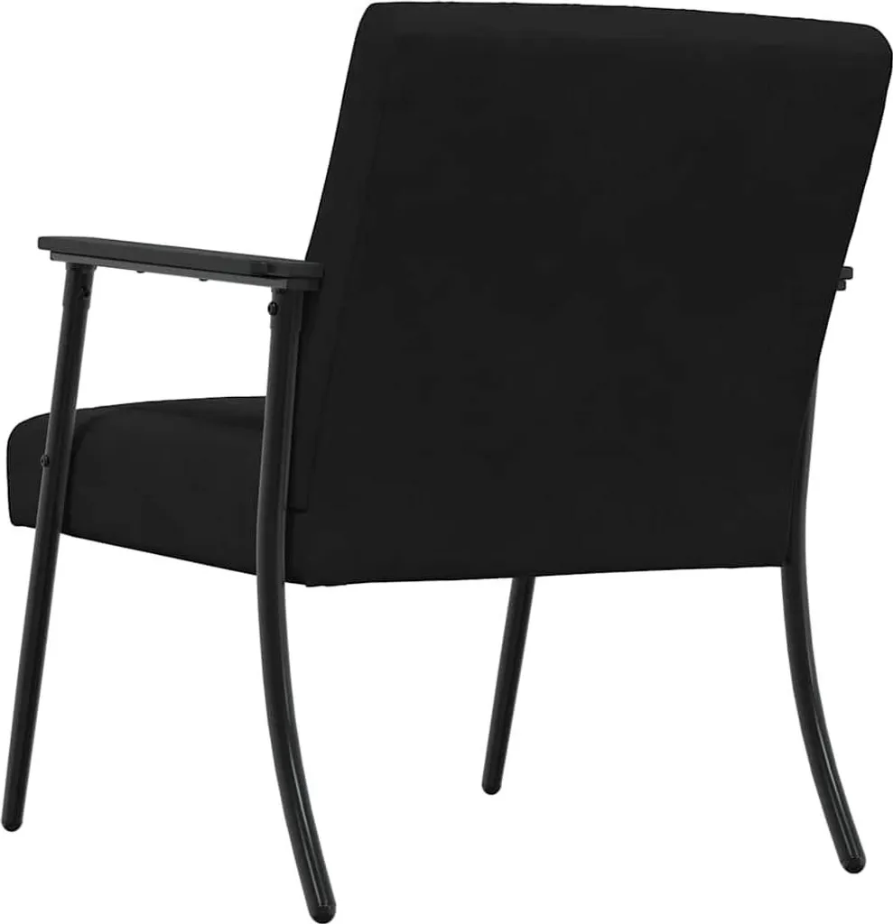 vidaXL Poltrona nera 59 x 75 x 78 cm in velluto - 6