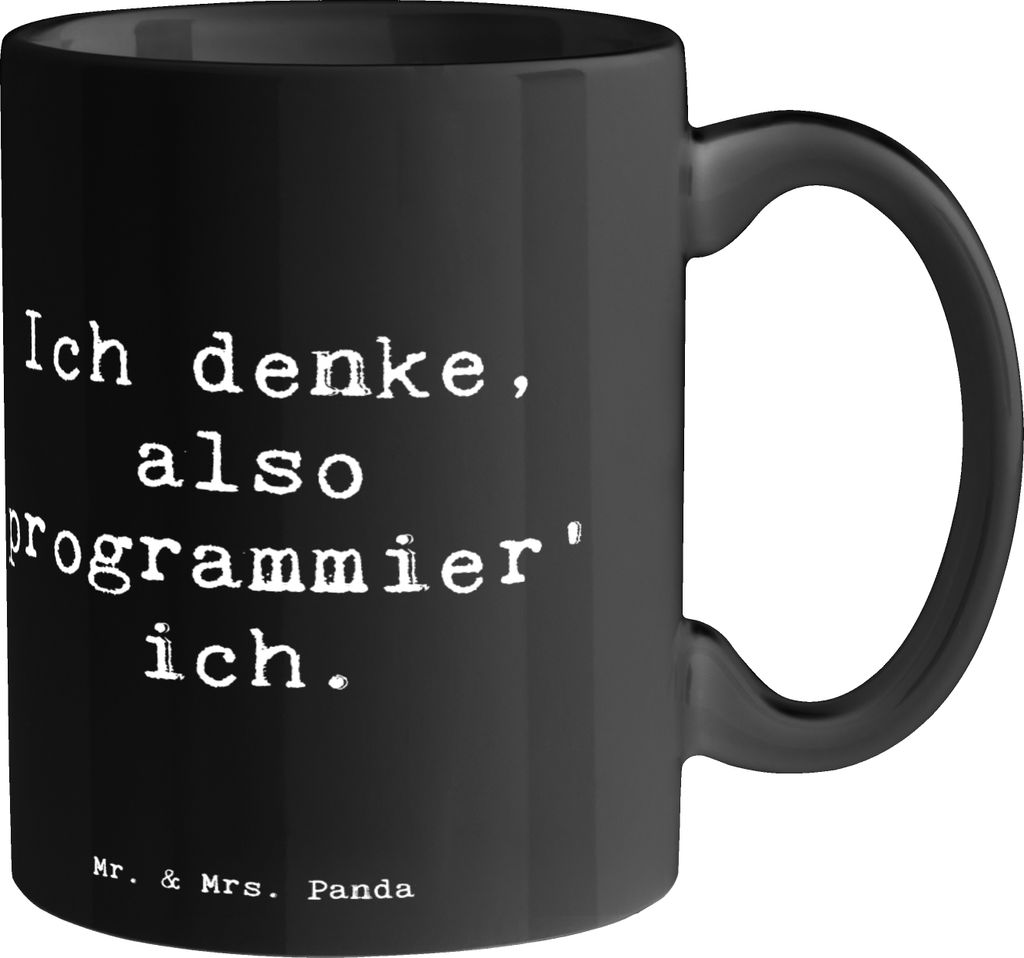 Mr. & Mrs. Panda Teetasse Spruch Denker Softwareentwickler - Schwarz - Geschenk, Berufspassion, Berufsgestaltung, Trinkbecher, IT-Berufe, Becher, P...
