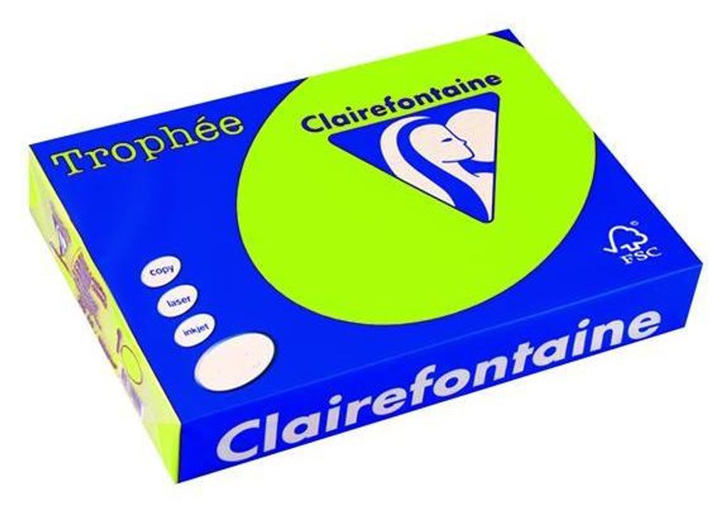 Clairefontaine Trophee Color 2975C Neongrün 80g/m² DIN-A4 - Produktbild 