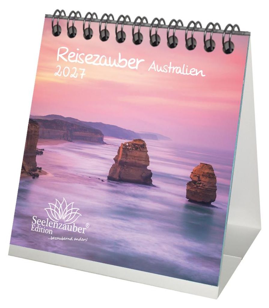 Reisezauber Australien Tischkalender 10x10cm für 2027 Urlaub Canberra Sydney Koala- Seelenzauber