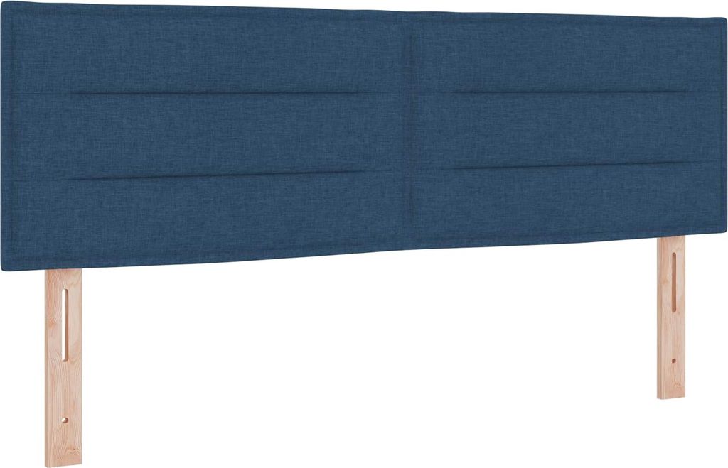 vidaXL LED Kopfteil mit LED-Lichtleisten Blau 160 cm Stoff