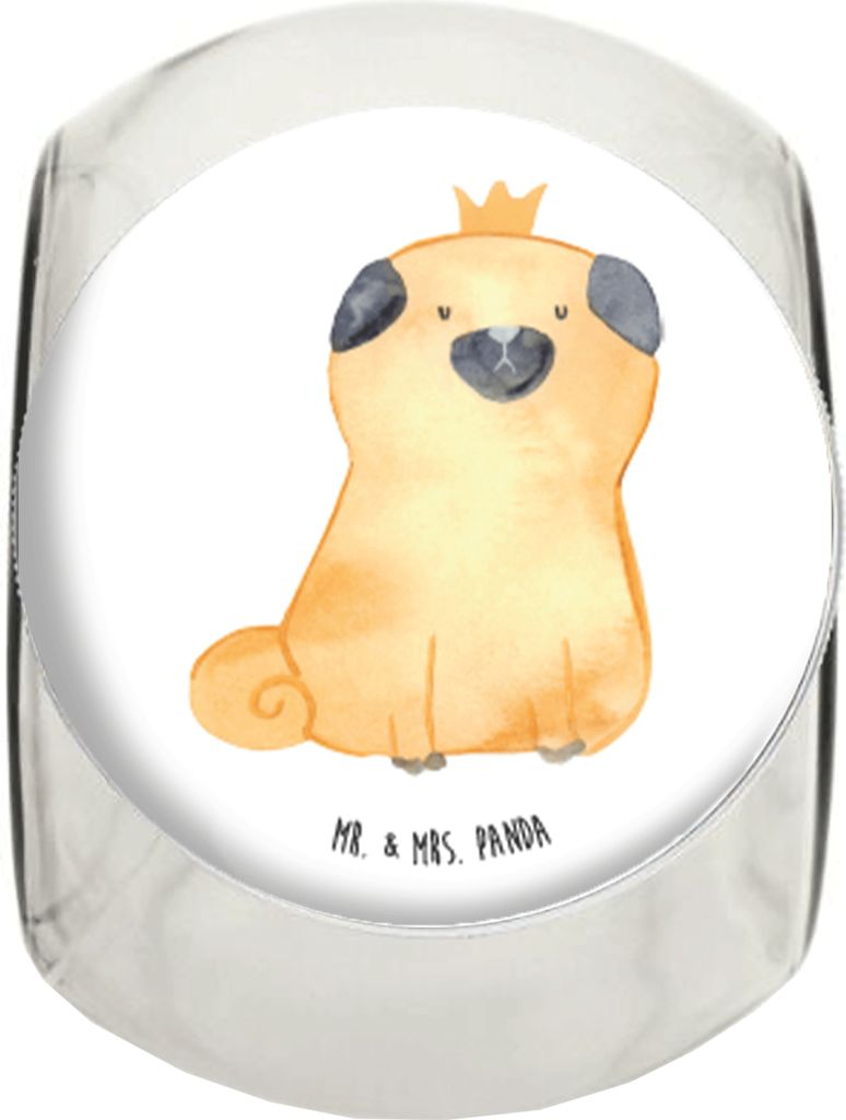 Mr. & Mrs. Panda keksglas Mops Krone XL 2000ml - Weiß - Produktbild 