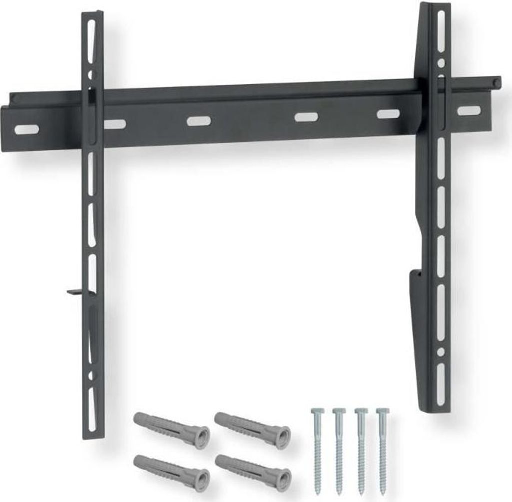 TV Wandhalterung, Ultra Flach, 32-55 Zoll, LCD OLED, VESA 100x100 bis 400x400, Bis 80 kg, Schwarz