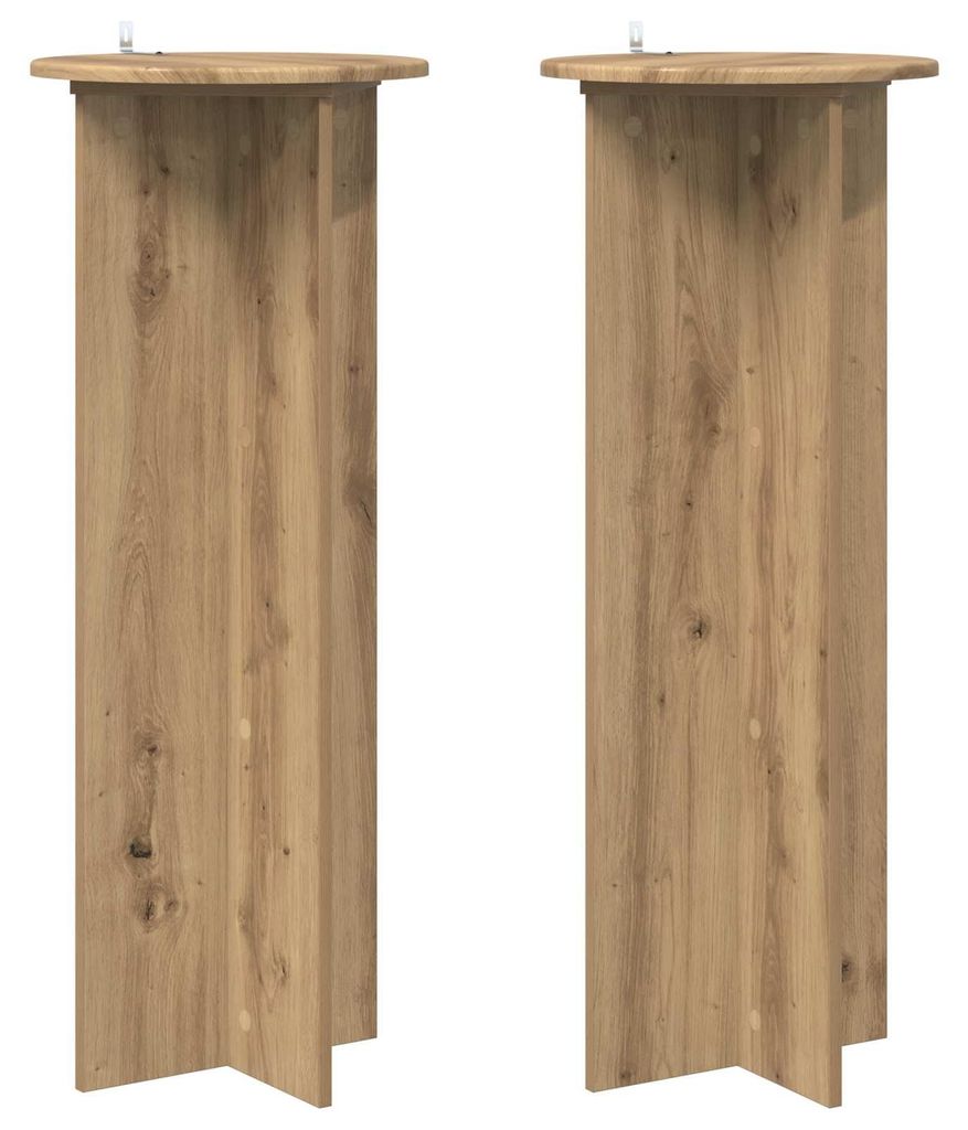 Pflanzenständer 2 pcs Artisan-Eiche Ø40 x 100 cm Holzwerkstoff