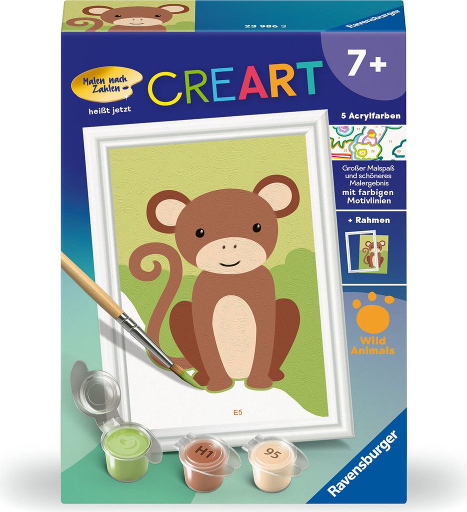 Ravensburger CreArt - Malen nach Zahlen 23986 - Kleiner Affe - ab 7 Jahren