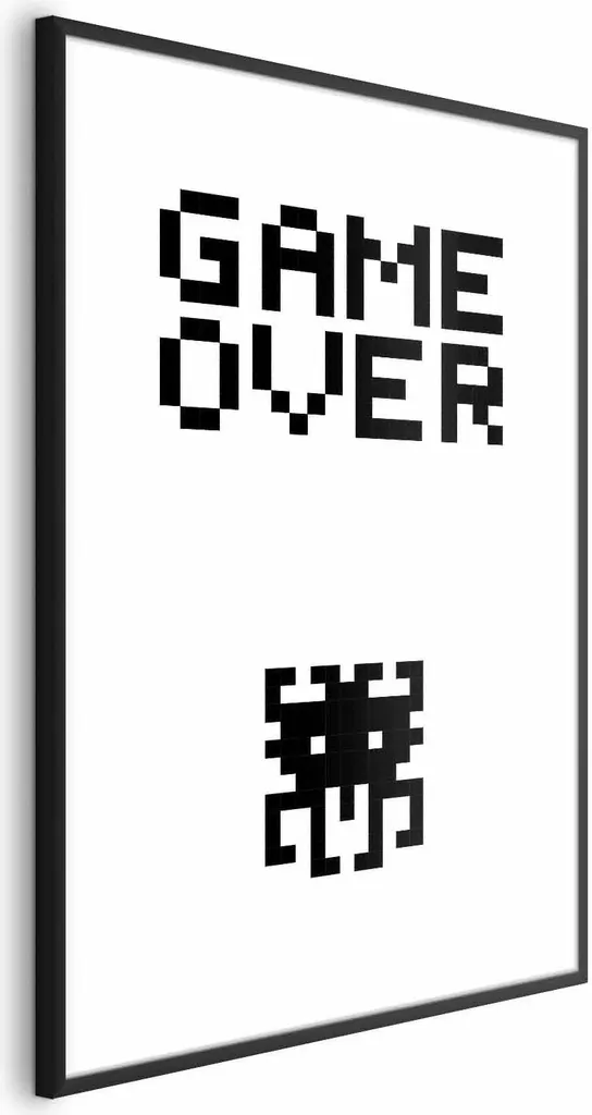 Poster Game Over 60x90 con Cornice Nera Elegante - Arredo Gamer