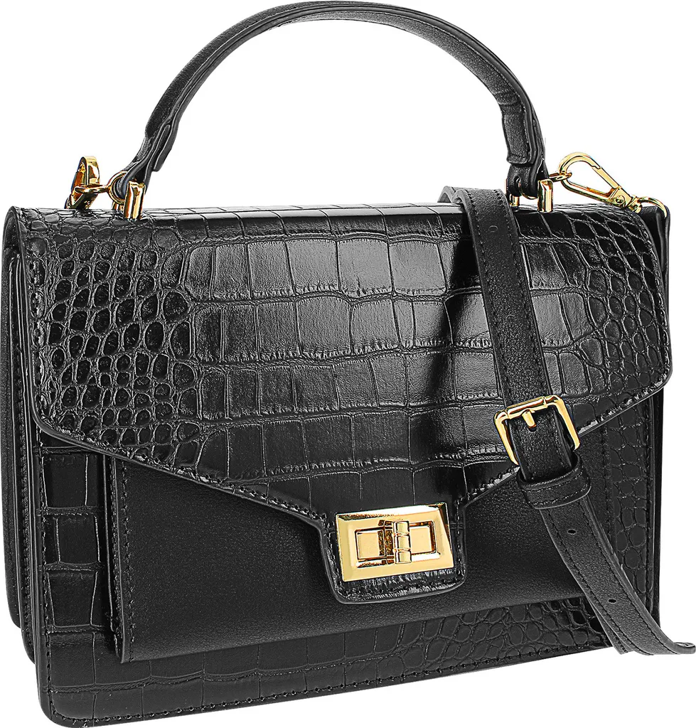 Gallantry Borsa Tracolla Effetto Coccodrillo Nero | Prezzo Outlet